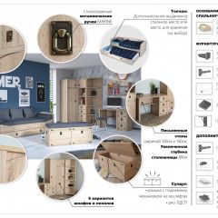 Детская Система Валенсия Шкаф-Пенал 1д2ящ Дуб сонома в Сургуте - surgut.mebel24.online | фото 3