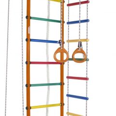 ДСК Атлант оранжевый радуга: турник, кольца, канат, трапеция, веревочная лестница в Сургуте - surgut.mebel24.online | фото 1