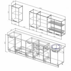 Кухонный гарнитур Антрацит 2800 (Стол. 26мм) в Сургуте - surgut.mebel24.online | фото 2