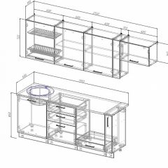 Кухонный гарнитур Лофт 2550 (Стол. 26мм) в Сургуте - surgut.mebel24.online | фото 2