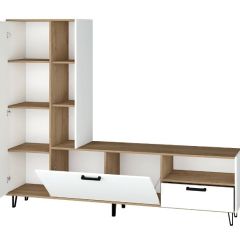 Гостиная Трикс (Дуб крафт золотой/Белый текстурный) в Сургуте - surgut.mebel24.online | фото 2