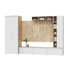 Гостинная СКАНДИ (модульная) Дуб бунратти/Белый в Сургуте - surgut.mebel24.online | фото 2