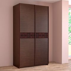 ИННЭС-5 Шкаф-купе 2-х дв. 1400 (2 дв. Ф3 - венге вст. экокожа коричневый) в Сургуте - surgut.mebel24.online | фото