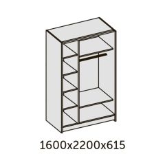 ИННЭС-5 Шкаф-купе 2-х дв. 1600 (2дв. Ф1 - венге) в Сургуте - surgut.mebel24.online | фото 2