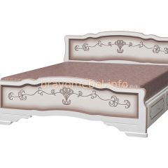 КАРИНА-6 Кровать из массива 1600 (Дуб молочный) с 2-мя ящиками в Сургуте - surgut.mebel24.online | фото