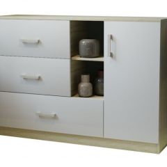 Комод К-3.1 (Дуб сонома/Белый жемчуг) в Сургуте - surgut.mebel24.online | фото
