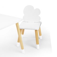 Комплект детской мебели стол и два стула Облачко (Белый/Белый/Береза) в Сургуте - surgut.mebel24.online | фото 1