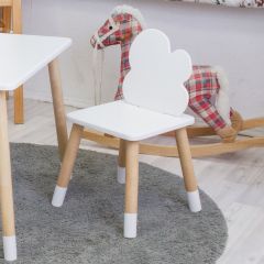 Комплект детской мебели стол и два стула Облачко (Белый/Белый/Береза) в Сургуте - surgut.mebel24.online | фото 3