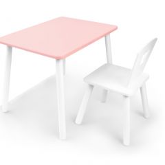 Комплект детской мебели стол и стул Корона (Розовый/Белый/Белый) в Сургуте - surgut.mebel24.online | фото 2
