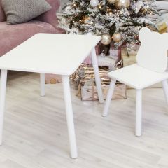 Комплект детской мебели стол и стул Мишутка (Белый/Белый/Белый) в Сургуте - surgut.mebel24.online | фото