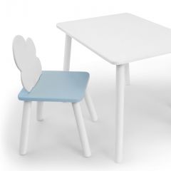Комплект детской мебели стол и стул Облачко (Белый/Голубой/Белый) в Сургуте - surgut.mebel24.online | фото