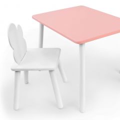 Комплект детской мебели стол и стул Облачко (Розывый/Белый/Белый) в Сургуте - surgut.mebel24.online | фото