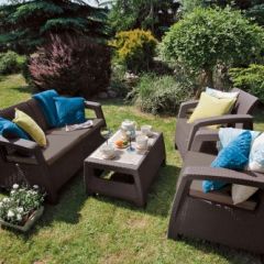 Комплект мебели Корфу сет (Corfu set) коричневый - серо-бежевый * в Сургуте - surgut.mebel24.online | фото 2