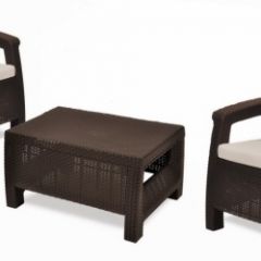 Комплект мебели Корфу Уикенд (Corfu Weekend) коричневый - серо-бежевый * в Сургуте - surgut.mebel24.online | фото 1