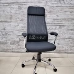 Кресло Barneo K-115 для персонала (черная ткань, черная сетка) в Сургуте - surgut.mebel24.online | фото