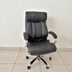 Кресло Barneo K-303 для руководителя (черная экокожа) в Сургуте - surgut.mebel24.online | фото