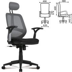 Кресло BRABIX "Saturn ER-400" (черное/серое) 530871 в Сургуте - surgut.mebel24.online | фото 2
