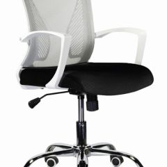 Кресло BRABIX "Wings MG-306" (пластик белый, хром, сетка, серое/черное) 532010 в Сургуте - surgut.mebel24.online | фото