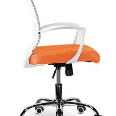 Кресло BRABIX "Wings MG-306", пластик белый, хром, сетка, серое/оранжевое, 532011 в Сургуте - surgut.mebel24.online | фото 3