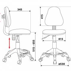 Кресло детское Бюрократ KD-4-F/PENCIL-GN зеленый карандаши в Сургуте - surgut.mebel24.online | фото 3