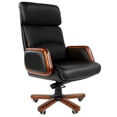 Кресло для руководителя CHAIRMAN 417 (Натуральная кожа) Черное в Сургуте - surgut.mebel24.online | фото