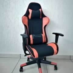 Кресло геймерское Barneo K-50 (черная сетка оранжевые вставки) в Сургуте - surgut.mebel24.online | фото