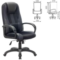 Кресло компьютерное BRABIX PREMIUM "Rapid GM-102" (экокожа/ткань, черное/серое) 532105 в Сургуте - surgut.mebel24.online | фото 2