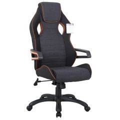 Кресло компьютерное BRABIX Techno Pro GM-003 (ткань черное/серое, вставки оранжевые) 531813 в Сургуте - surgut.mebel24.online | фото