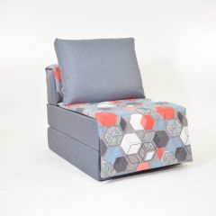 Кресло-кровать бескаркасное Харви (серый-геометрия слейт) в Сургуте - surgut.mebel24.online | фото