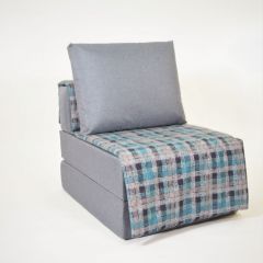 Кресло-кровать бескаркасное Харви (серый-квадро азур) в Сургуте - surgut.mebel24.online | фото 1
