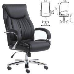 Кресло офисное BRABIX "Advance EX-575" (хром/экокожа/черное) 531825 в Сургуте - surgut.mebel24.online | фото