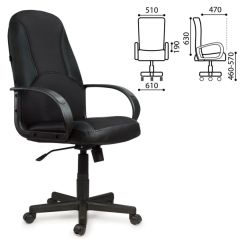 Кресло офисное BRABIX "City EX-512" (кожзам черный, ткань черная) 531407 в Сургуте - surgut.mebel24.online | фото 2