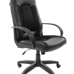 Кресло офисное BRABIX "Strike EX-525" (экокожа черная, ткань черная) 531381 в Сургуте - surgut.mebel24.online | фото