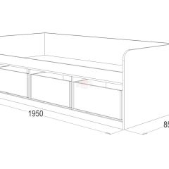 Кровать-8 одинарная с 3-мя ящиками (800*1900) ЛДСП в Сургуте - surgut.mebel24.online | фото 3