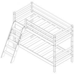 Кровать низкая с наклонной лестницей Соня (Вариант 12) в Сургуте - surgut.mebel24.online | фото 4