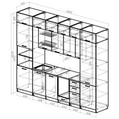 Кухонный гарнитур Сапфир 2 3000 мм в Сургуте - surgut.mebel24.online | фото 2