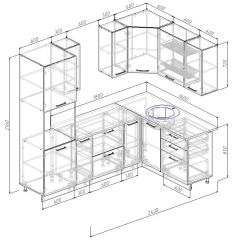 Кухонный гарнитур угловой Бланка 2400х1600 (Стол. 26мм) в Сургуте - surgut.mebel24.online | фото 3