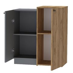 Квадро К-2 Комод 2дв (ЛДСП Графит/дуб крафт золотой) в Сургуте - surgut.mebel24.online | фото 2