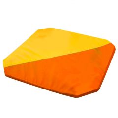 Мат гимнастический 1,3x1,3x0,05м складной скошенные углы цв.оранжевый-желтый в Сургуте - surgut.mebel24.online | фото 1