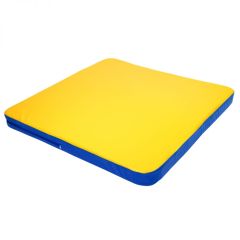 Мат гимнастический 1,36х1,36х0,08м складной закругленные углы цв. синий-желтый (для ДСК Игрунок) в Сургуте - surgut.mebel24.online | фото