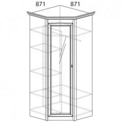 Шкаф угловой №641 "Флоренция" Фасад глухой (угол 871*871) Дуб оксфорд в Сургуте - surgut.mebel24.online | фото 2