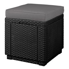 Пуфик Куб с подушкой (Cube with cushion) графит - прохладный серый в Сургуте - surgut.mebel24.online | фото