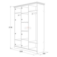 Шкаф 3-х дверный для одежды и белья Ольга-12 ЛДСП в Сургуте - surgut.mebel24.online | фото 2