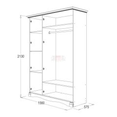 Шкаф 3-х дверный Ольга-1Н для одежды и белья в Сургуте - surgut.mebel24.online | фото 2