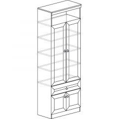 Шкаф для книг №611 Инна Денвер темный в Сургуте - surgut.mebel24.online | фото 2