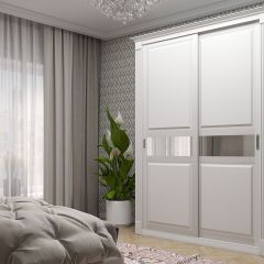 Шкаф-купе 1500 серии NEW CLASSIC K2+K2+B2+PL2(2 ящика+1 штанга+1 полка) профиль «Капучино» в Сургуте - surgut.mebel24.online | фото