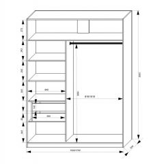 Шкаф-купе 1500 серии NEW CLASSIC K3+K3+B2+PL1 (2 ящика+1 штанга) профиль «Капучино» в Сургуте - surgut.mebel24.online | фото 3