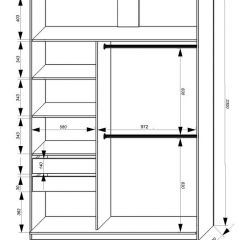 Шкаф-купе 1600 серии SOFT D8+D2+B2+PL4 (2 ящика+F обр.штанга) профиль «Графит» в Сургуте - surgut.mebel24.online | фото 2