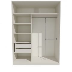 Шкаф-купе 1700 серии NEW CLASSIC K4+K4+B2+PL4 (2 ящика+F обр. штанга) профиль «Капучино» в Сургуте - surgut.mebel24.online | фото 2