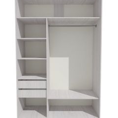 Шкаф-купе 1700 серии SILVER S1+S1+B2+PL2 (2 ящика+1 штанга+1 полка) профиль «Серебро» в Сургуте - surgut.mebel24.online | фото 2